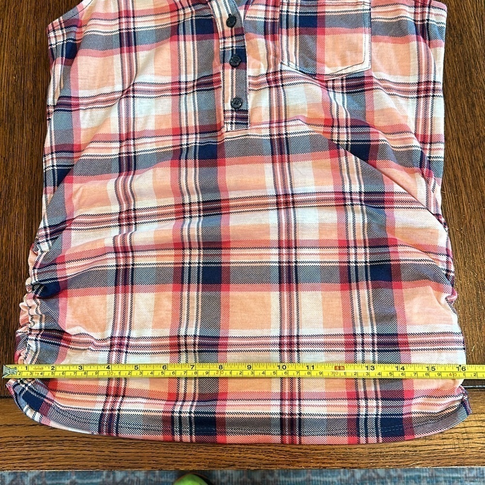 New York Laundry  1/2 button plaid  tank top size S - Picture 8 of 10